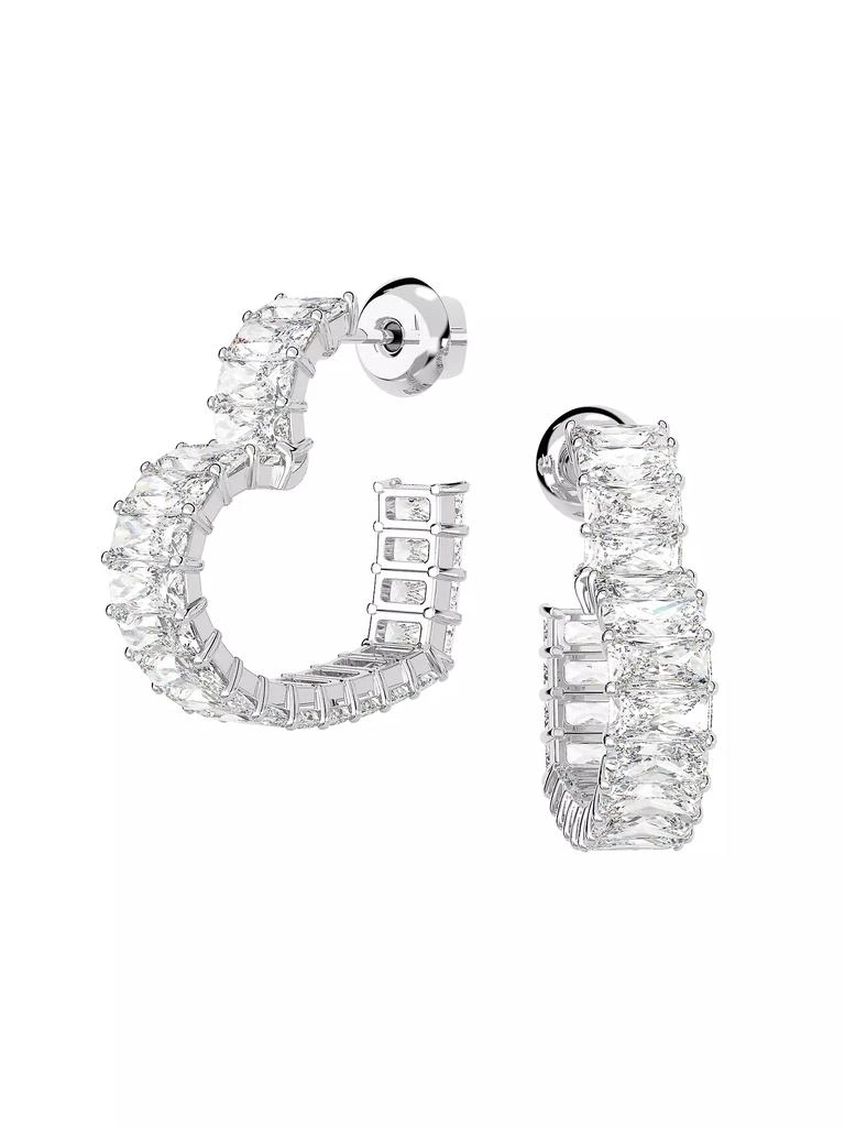 商品Swarovski|Matrix Rhodium-Plated & Crystal Small Heart Hoop Earrings,价格¥888,第1张图片