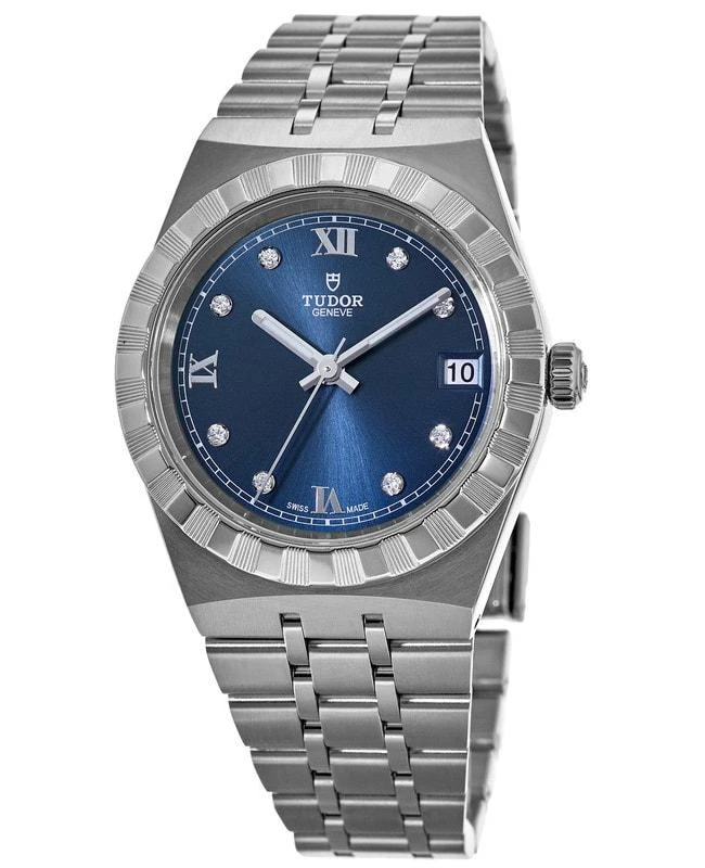 商品Tudor|Tudor Royal Blue Diamond Dial Stainless Steel Unisex Watch M28400-0007,价格¥24093,第1张图片