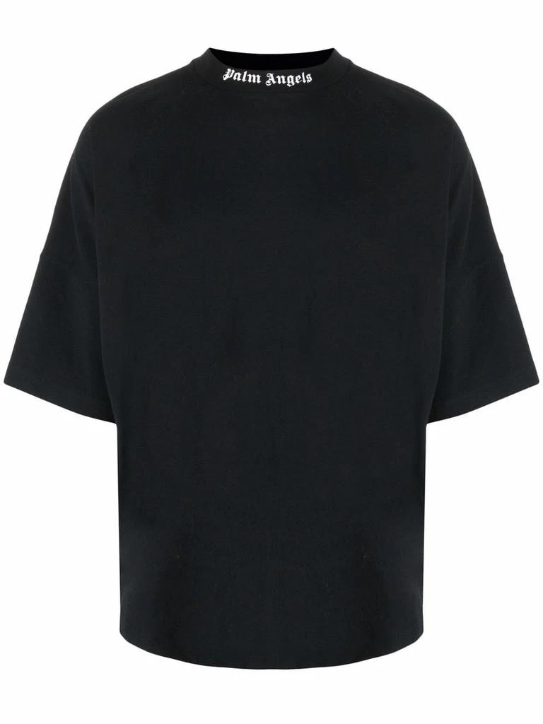 商品Palm Angels|Palm Angels Mens Black Cotton T-Shirt,价格¥2274,第1张图片