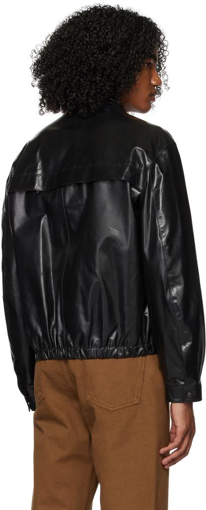 商品Lemaire|Black Band Collar Leather Jacket,价格¥14870,第3张图片详细描述