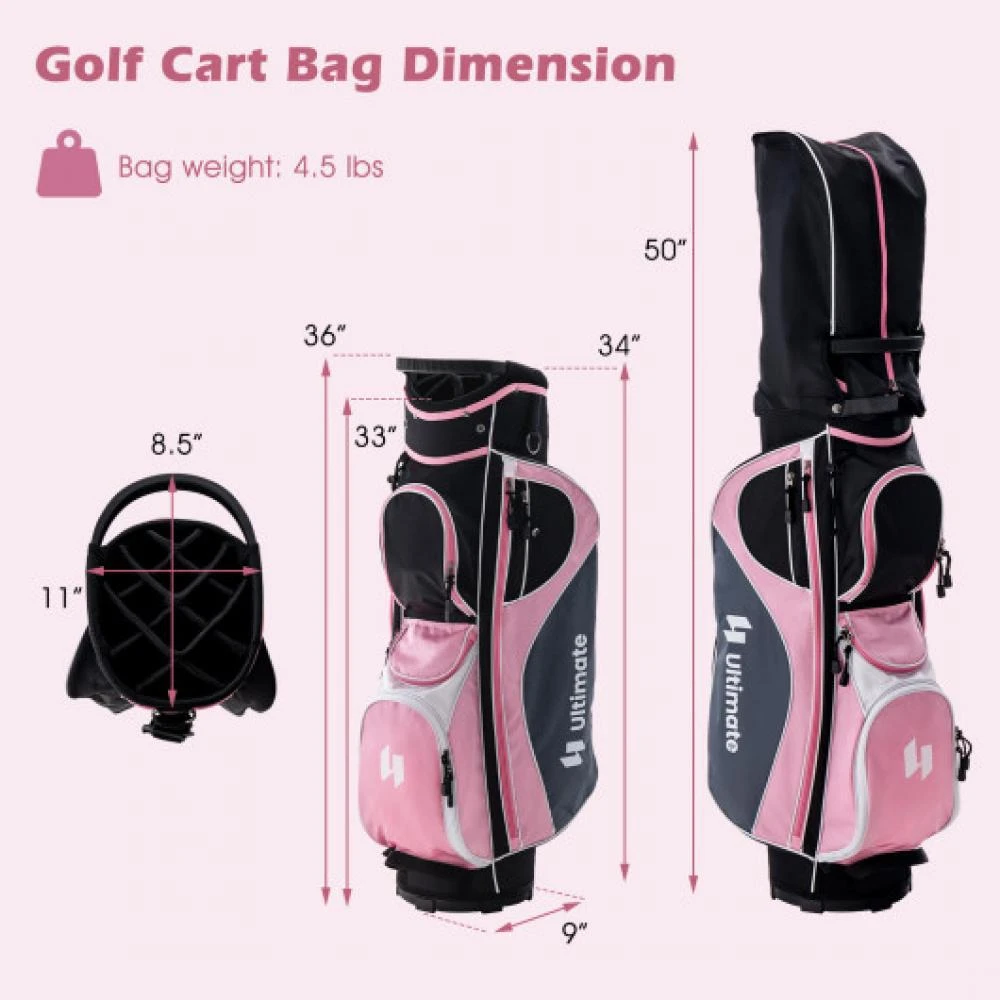 商品Hivvago|Women's Complete Golf Club Set Right Hand with Rain Hood-Pink,价格¥2866,第4张图片详细描述