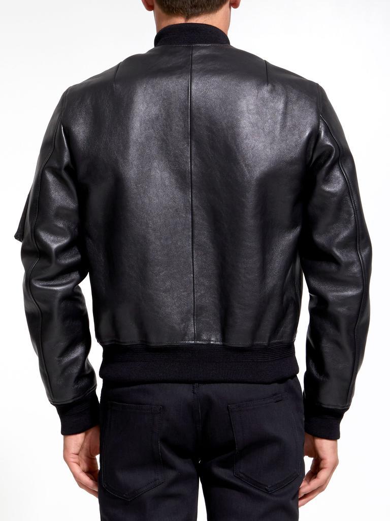 商品Yves Saint Laurent|Black leather bomber jacket,价格¥13420,第5张图片详细描述