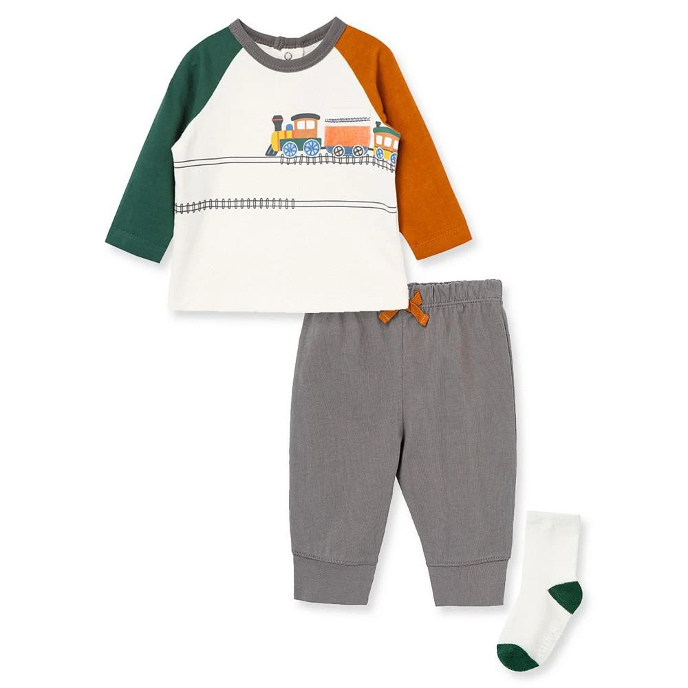 商品Little Me|Baby Boys T Shirt, Joggers and Socks, 3 Piece Set,价格¥63,第1张图片