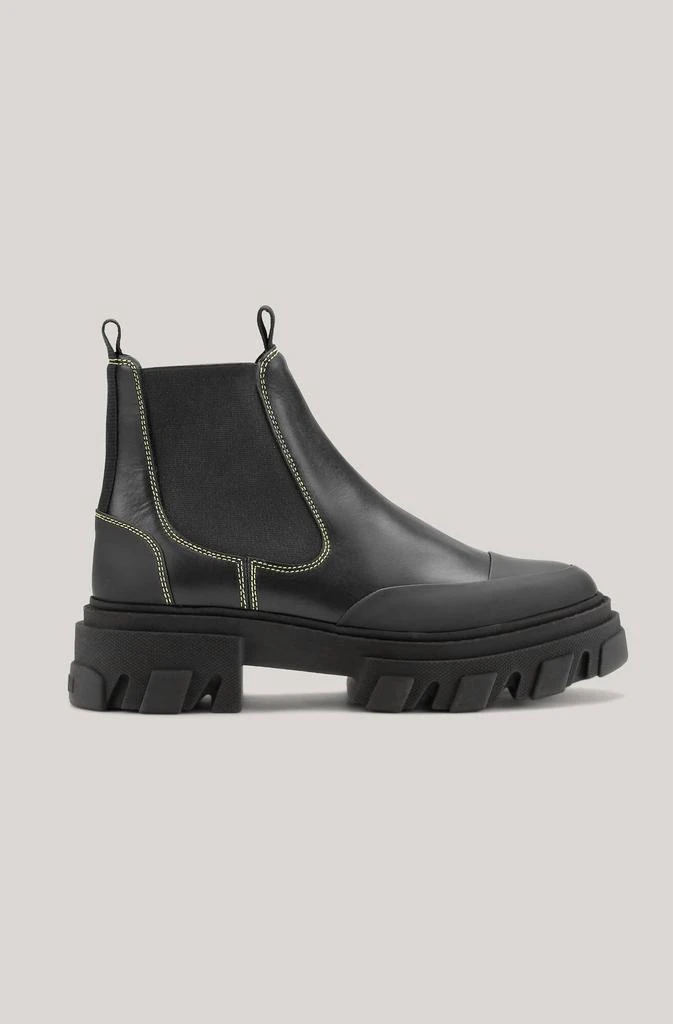 商品Ganni|Calf Leather Low Chelsea Boot In Black,价格¥2130,第1张图片