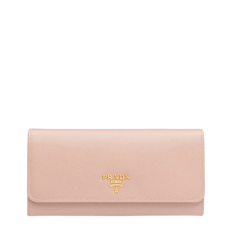 商品Prada|【预售3-7天】普拉达  女士皮粉色皮革金标多隔层长款钱包1MH132_QWA_F0236,价格¥6245,第1张图片