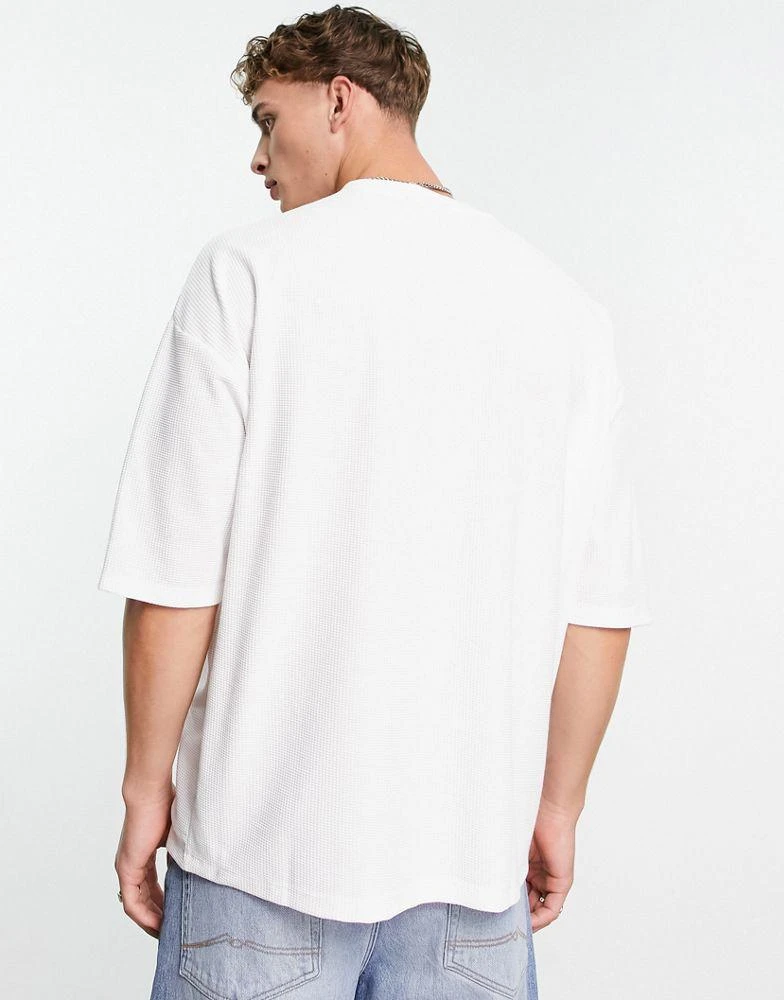 商品ASOS|ASOS DESIGN oversized waffle t-shirt in white,价格¥174,第2张图片详细描述