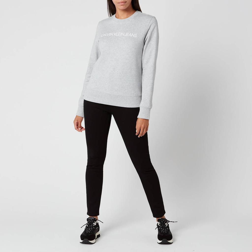 Calvin Klein Jeans Women's Institutional Core Logo Crew Neck 卫衣 - Light Grey Heather商品第3张图片规格展示