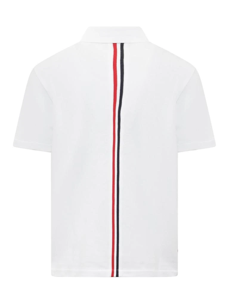 商品Thom Browne|Thom Browne Classic Pique Stripe Relaxed Polo Shirt,价格¥2387,第2张图片详细描述