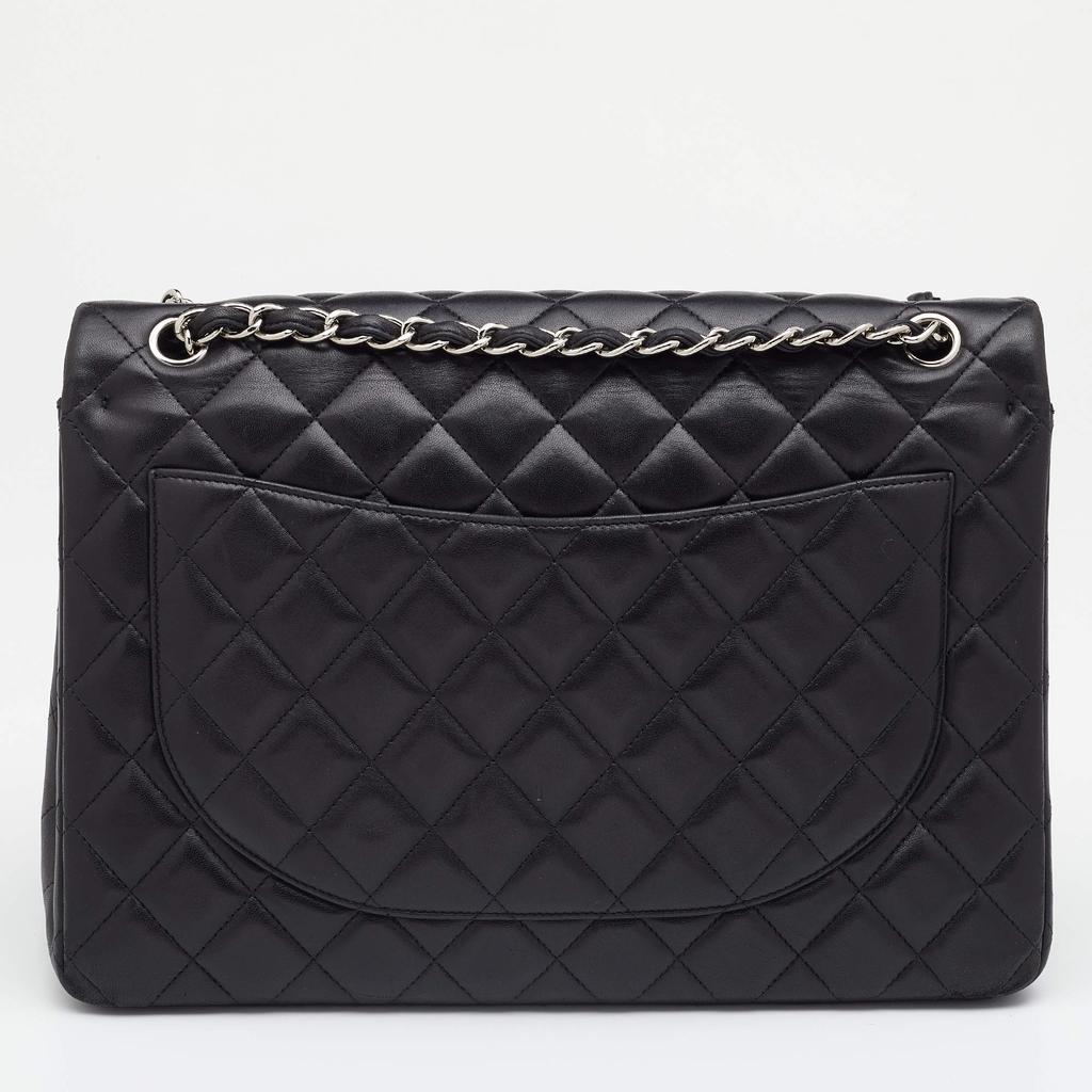 Chanel Black Quilted Leather Maxi Classic Double Flap Bag商品第4张图片规格展示