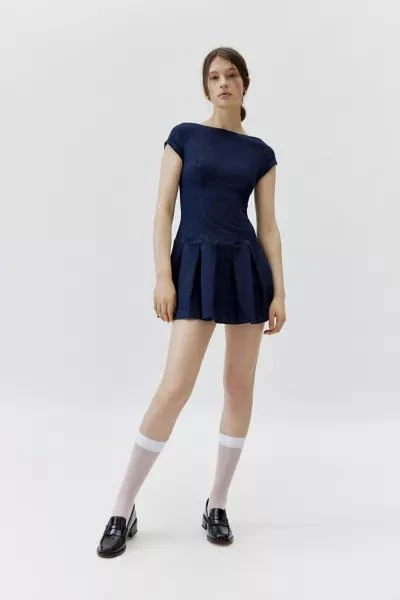 商品Urban Outfitters|UO Bryan Bow-Back Pleated Mini Dress,价格¥598,第4张图片详细描述