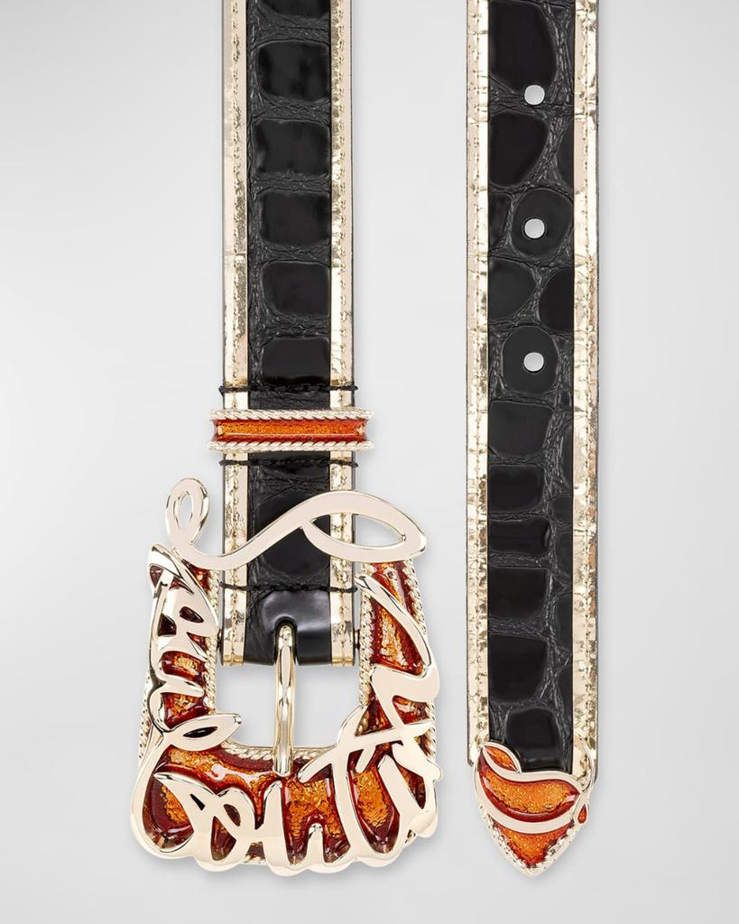Christian Louboutin Giddy Belt in Embossed Leather - Belts  display picture 3