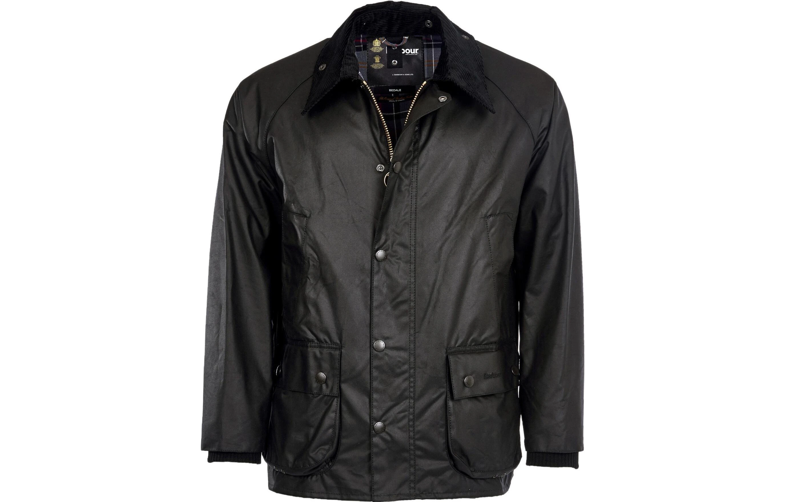 商品[国内直发] Barbour|Bedale 纯色拉链系扣翻领休闲油蜡夹克 男款 黑色,价格¥2437,第1张图片