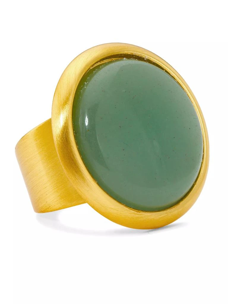 商品NEST Jewelry|22K Gold-Plated & Jade Aventurine Adjustable Ring,价格¥937,第3张图片详细描述