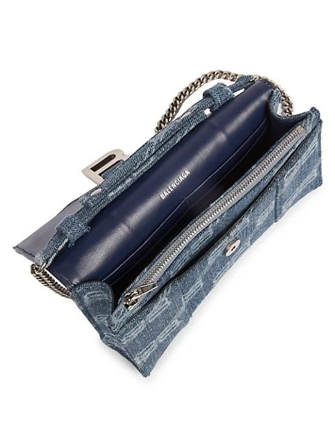 商品Balenciaga|Hourglass Monogram Denim Wallet-On-Chain,价格¥10817,第3张图片详细描述