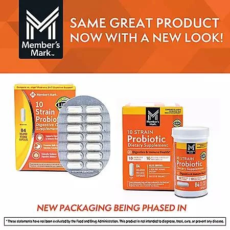 Member's Mark 10 Strain Probiotic Capsules, 84 ct. 商品