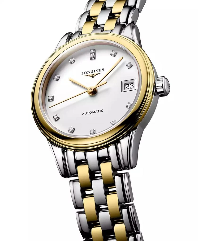 商品Longines|Women's Swiss Automatic Flagship Diamond Accent Two Tone Stainless Steel Bracelet Watch 26mm L42743277,价格¥15712,第4张图片详细描述