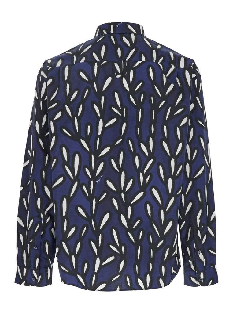 商品Jacquemus|'La Chemise Jean' Blue Shirt With Spread Collar And All-Over Logo Motif In Cotton Man,价格¥2680,第2张图片详细描述