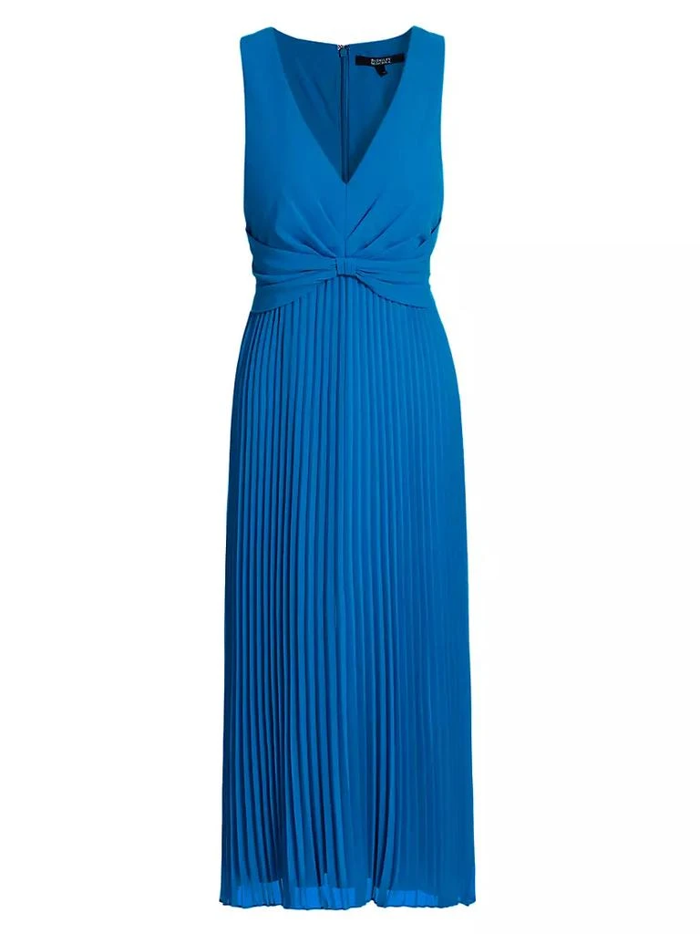 商品Badgley Mischka|Sunburst Pleated Bow-Waist Midi-Dress,价格¥3301,第1张图片