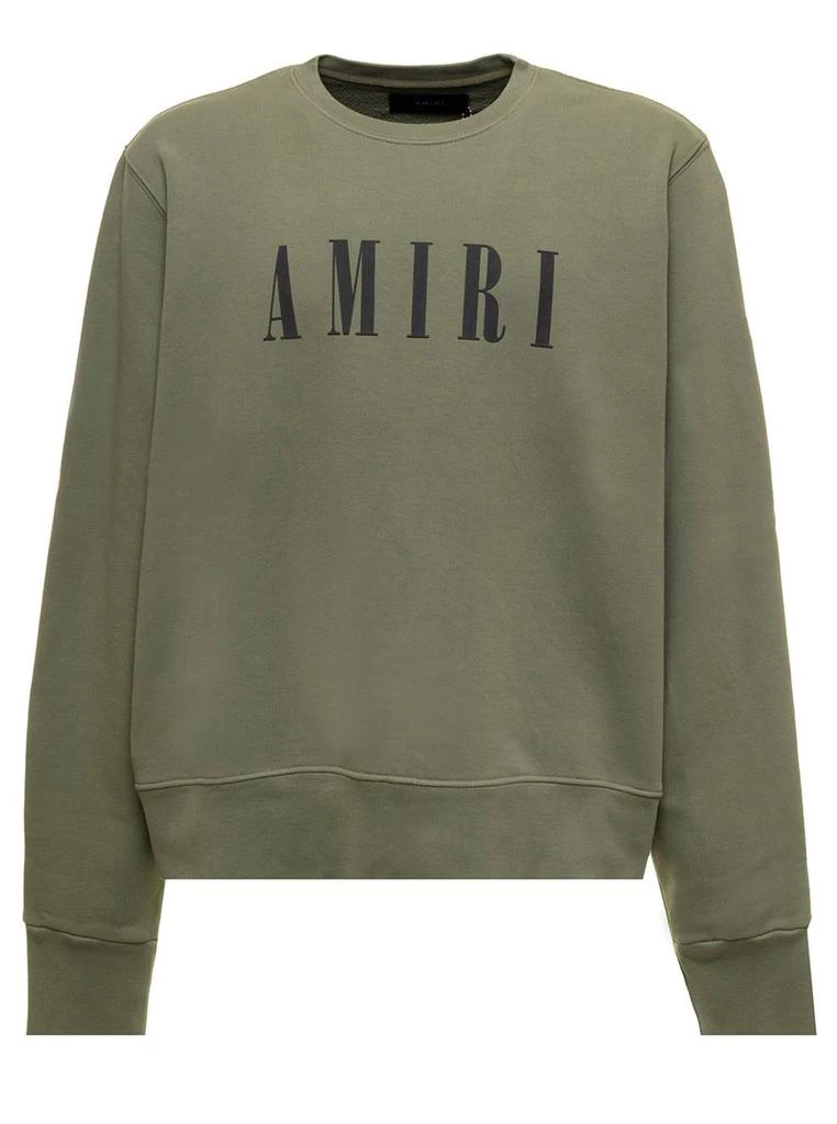商品AMIRI|Green Cotton Crew neck Sweatshirt with Logo print Amiri Man,价格¥3775,第1张图片