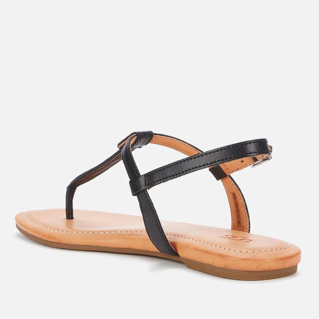 商品UGG|UGG Women's Madeena Leather Toe Post Sandals - Black,价格¥216,第2张图片详细描述
