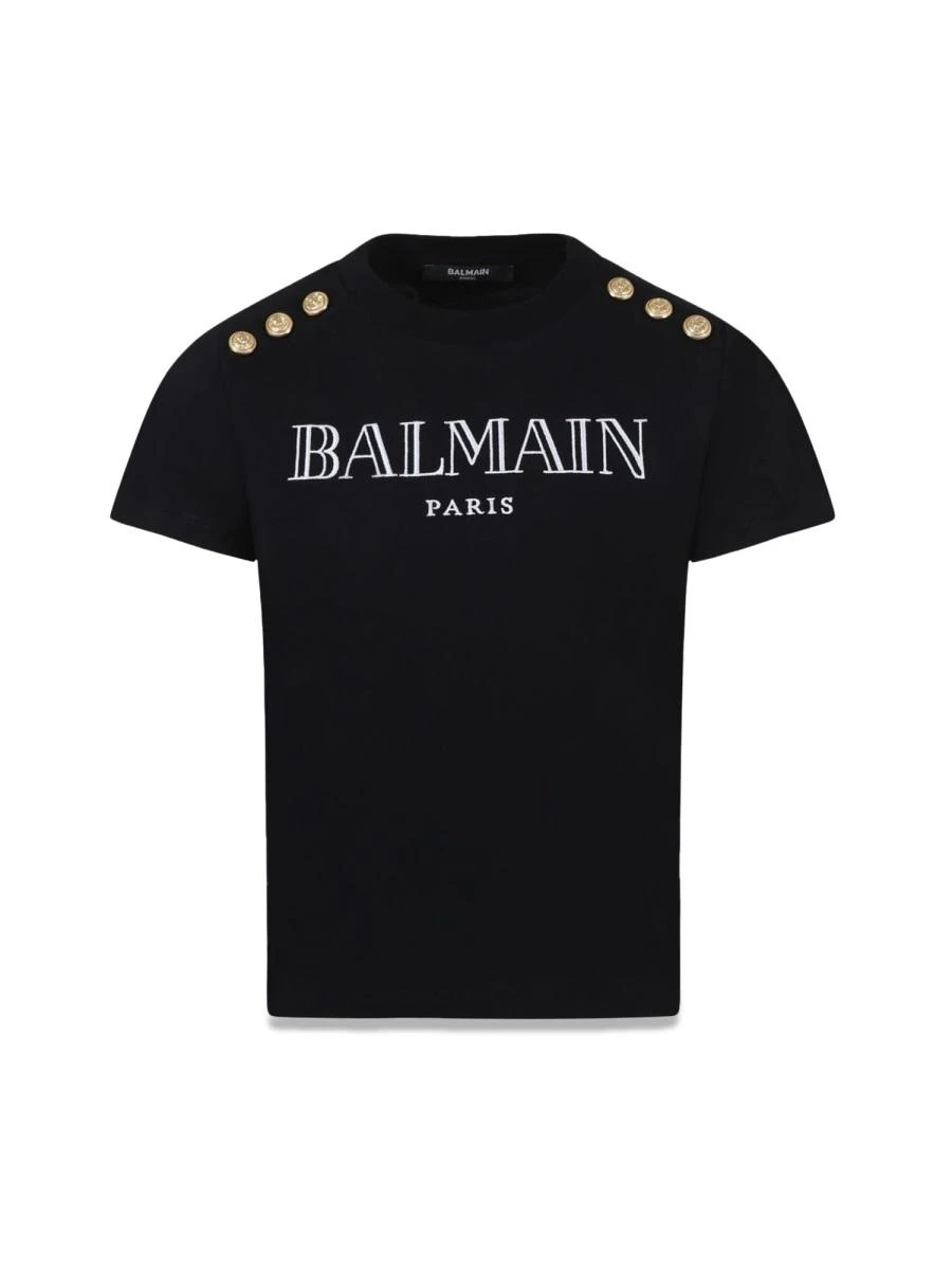 商品【商品预售7天】 Balmain|Balmain 女童T恤 BW8A21KZ0116930OR 黑色,价格¥1485,第1张图片