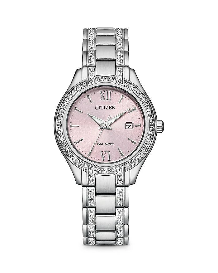 商品Citizen|Women's Crystal-Accent Stainless Steel Bracelet Watch, 30mm,价格¥2946,第1张图片详细描述