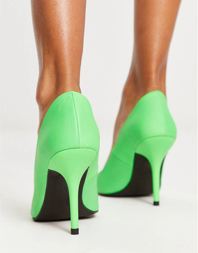 商品ASOS|ASOS DESIGN Patience premium leather court shoes in green,价格¥303,第2张图片详细描述
