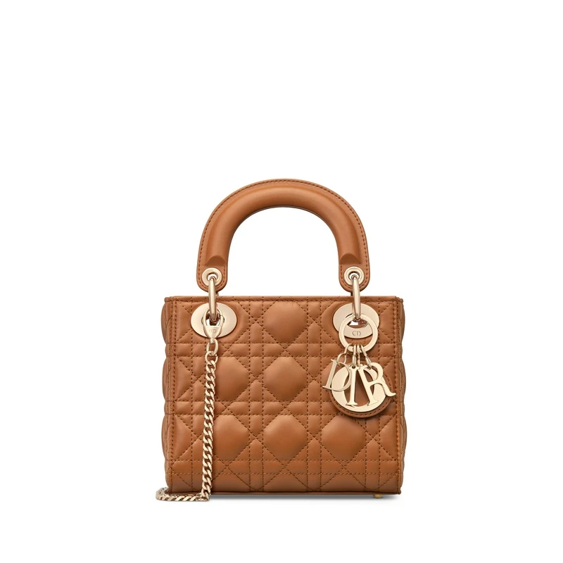 商品Dior|迪奥 Lady Dior系列女士棕色羊皮手提包 M0505ONGE_M44M,价格¥36342,第1张图片