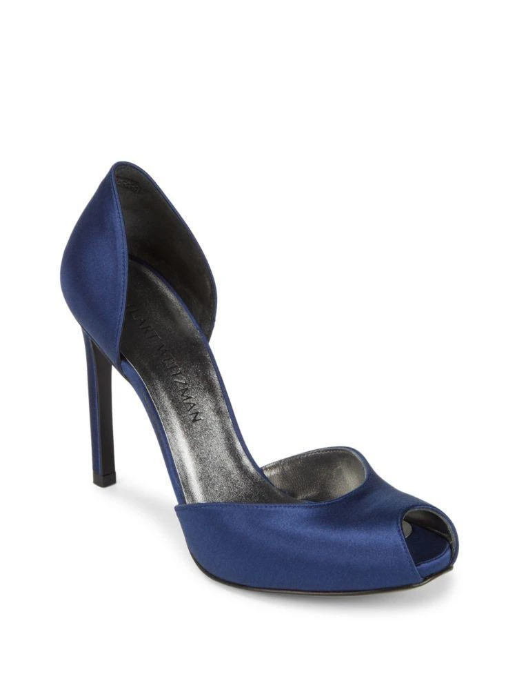 商品Stuart Weitzman|Divorcee Glitter Peep-Toe Pumps,价格¥1101,第5张图片详细描述