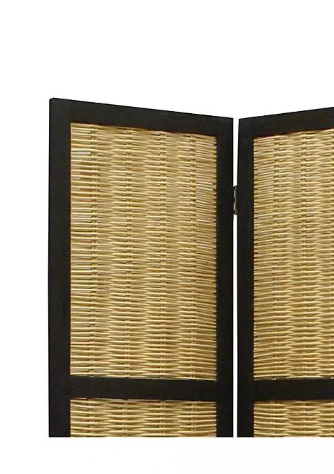 商品belk|Range Cottage Style 3 Panel Room Divider With Willow Weaving Black And Brown,价格¥2999,第2张图片详细描述