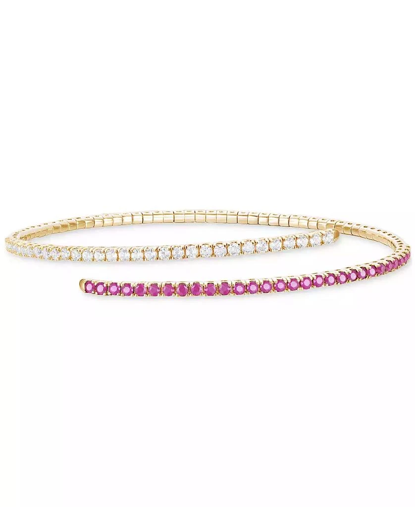 商品Macy's|Ruby (1-1/5 ct. t.w.) & Diamond (1 ct. t.w.) Flex Wrap Bracelet 14k Gold,价格¥12564,第1张图片