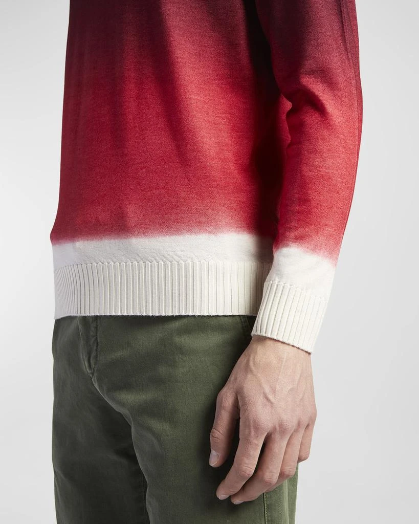 商品Kiton|Men's Cashmere-Silk Ombré Crewneck Sweater,价格¥8371,第5张图片详细描述