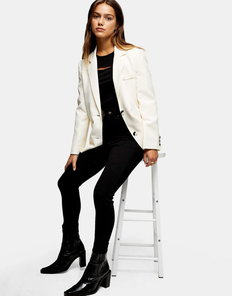 商品Topshop|Topshop Petite Jamie jeans in black,价格¥144,第3张图片详细描述