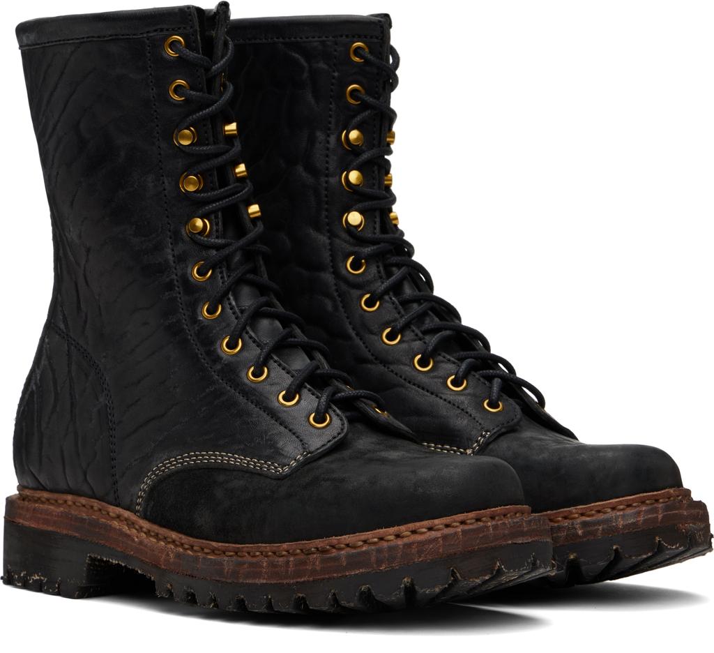 VisVim Black Scout Plain Toe Hi-Folk Boots - BeyondStyle display picture 1