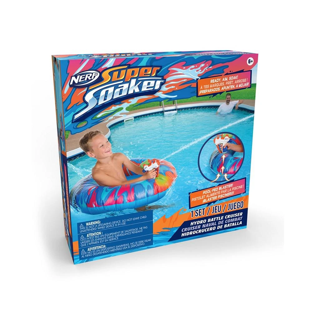 商品Nerf|Super Soaker Hydro Battle Cruiser Ride-on by Wowwee Inflatable Pool Float with Built-In Pool-Fed Mega Water Blaster,价格¥113,第2张图片详细描述