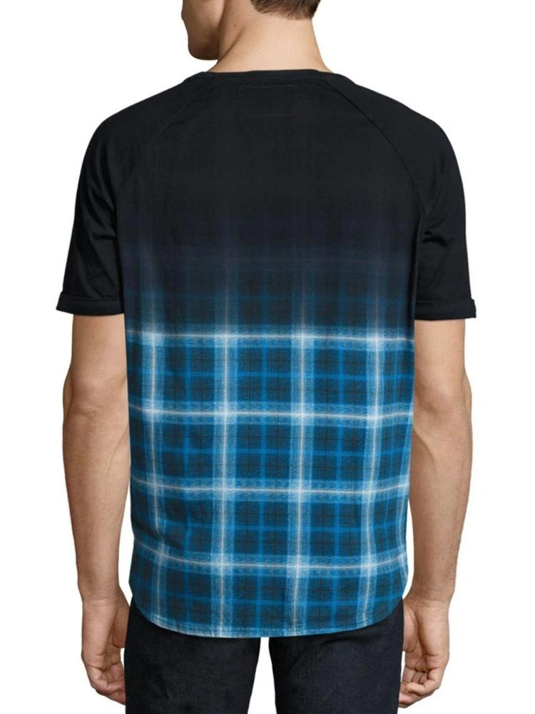 商品Saks Fifth Avenue x Anthony Davis|Ombre Plaid Elongated Tee,价格¥255,第2张图片详细描述