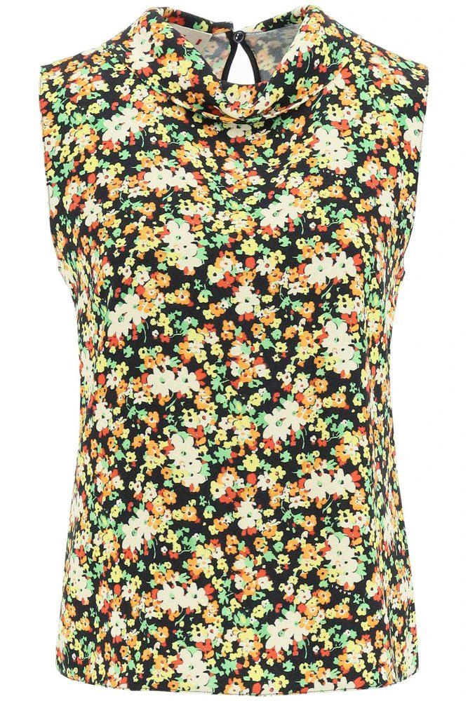 商品Marni|Marni Floral Printed Crewneck Sleeveless Top,价格¥2366,第1张图片