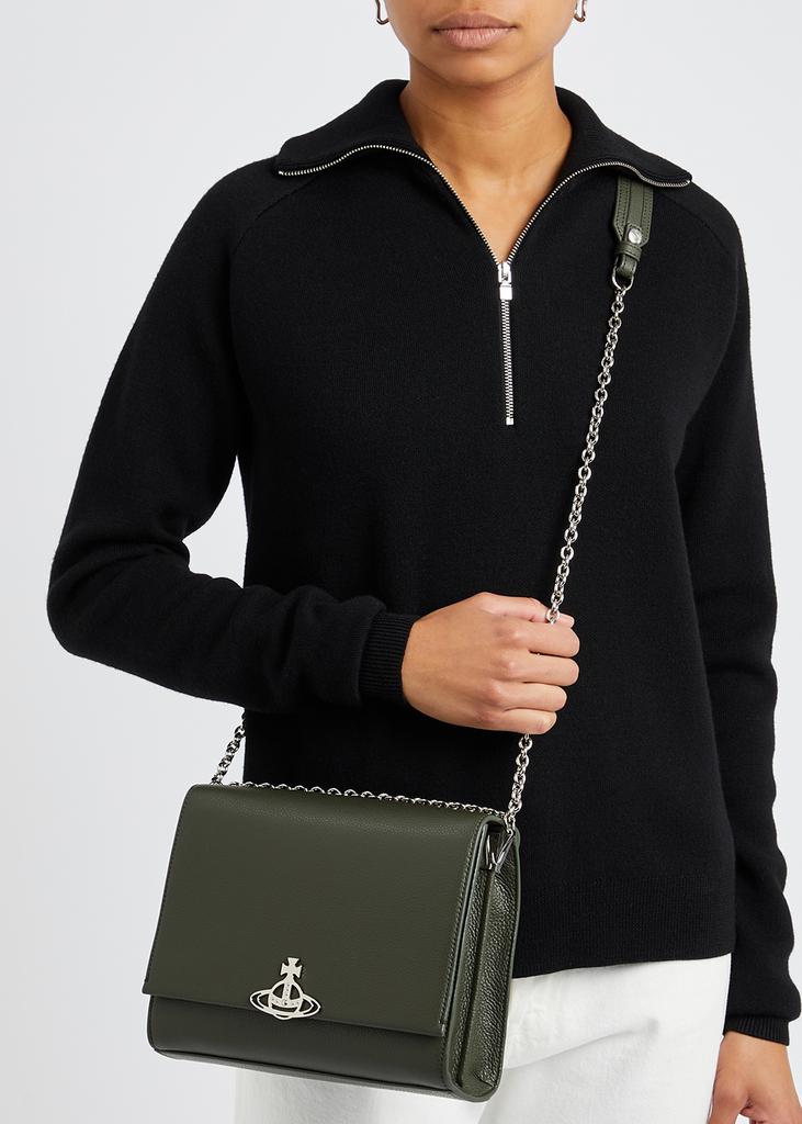 Lucy medium green leather cross-body bag商品第5张图片规格展示