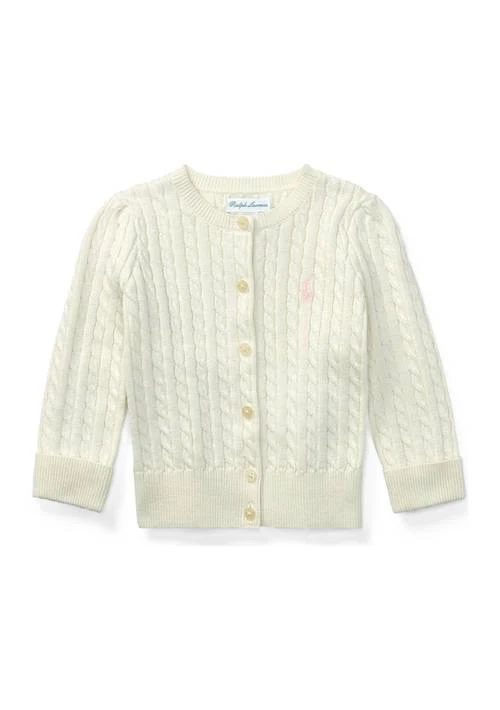 商品Ralph Lauren|Lauren Childrenswear Baby Girls Cable Knit Cotton Cardigan,价格¥376,第1张图片