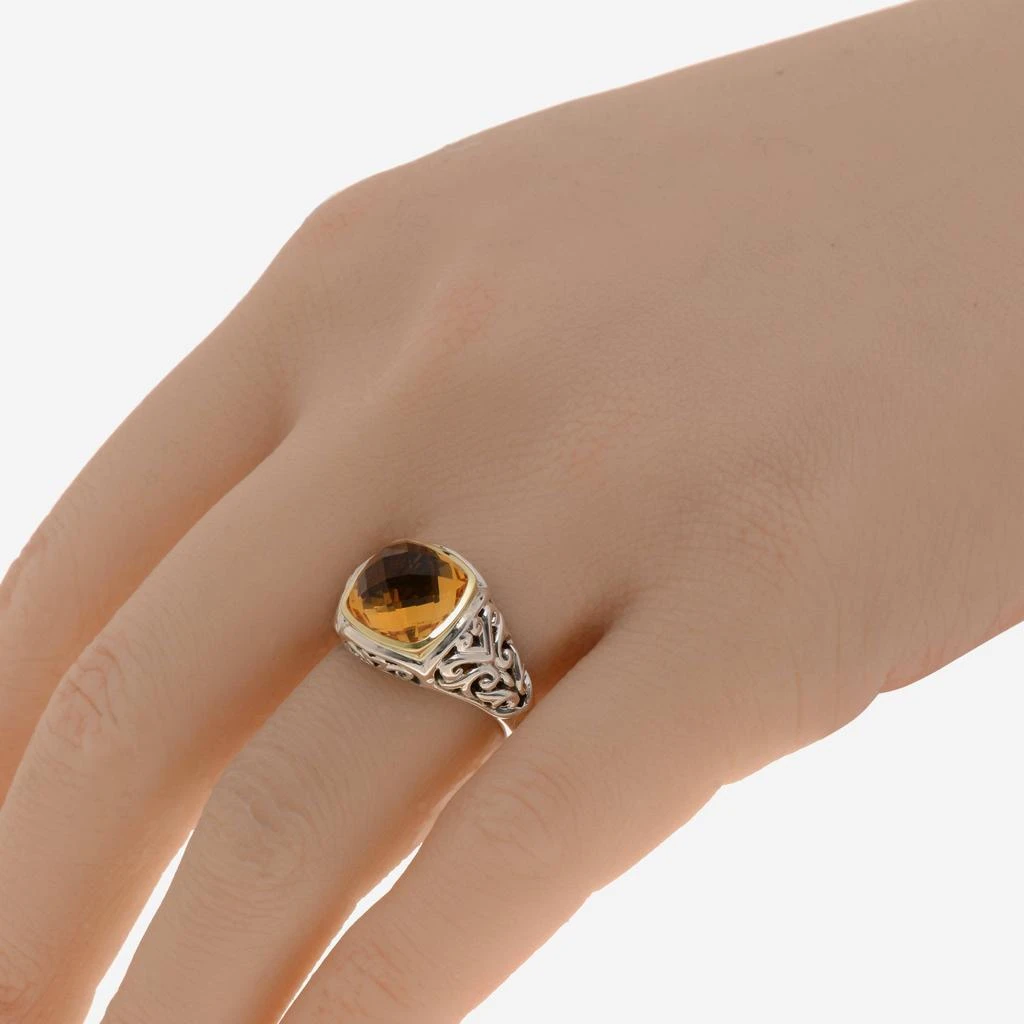 商品Charles Krypell|Charles Krypell Sterling Silver and 18K Yellow Gold, Citrine Gemstone Ring Sz. 6.5 3-6643-SC,价格¥1556,第2张图片详细描述