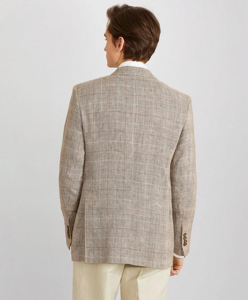 商品Brooks Brothers|Milano Fit Three-Button Check Linen Sport Coat,价格¥1664,第4张图片详细描述