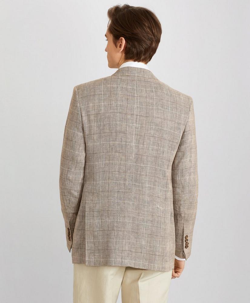商品Brooks Brothers|Milano Fit Three-Button Check Linen Sport Coat,价格¥1864,第6张图片详细描述