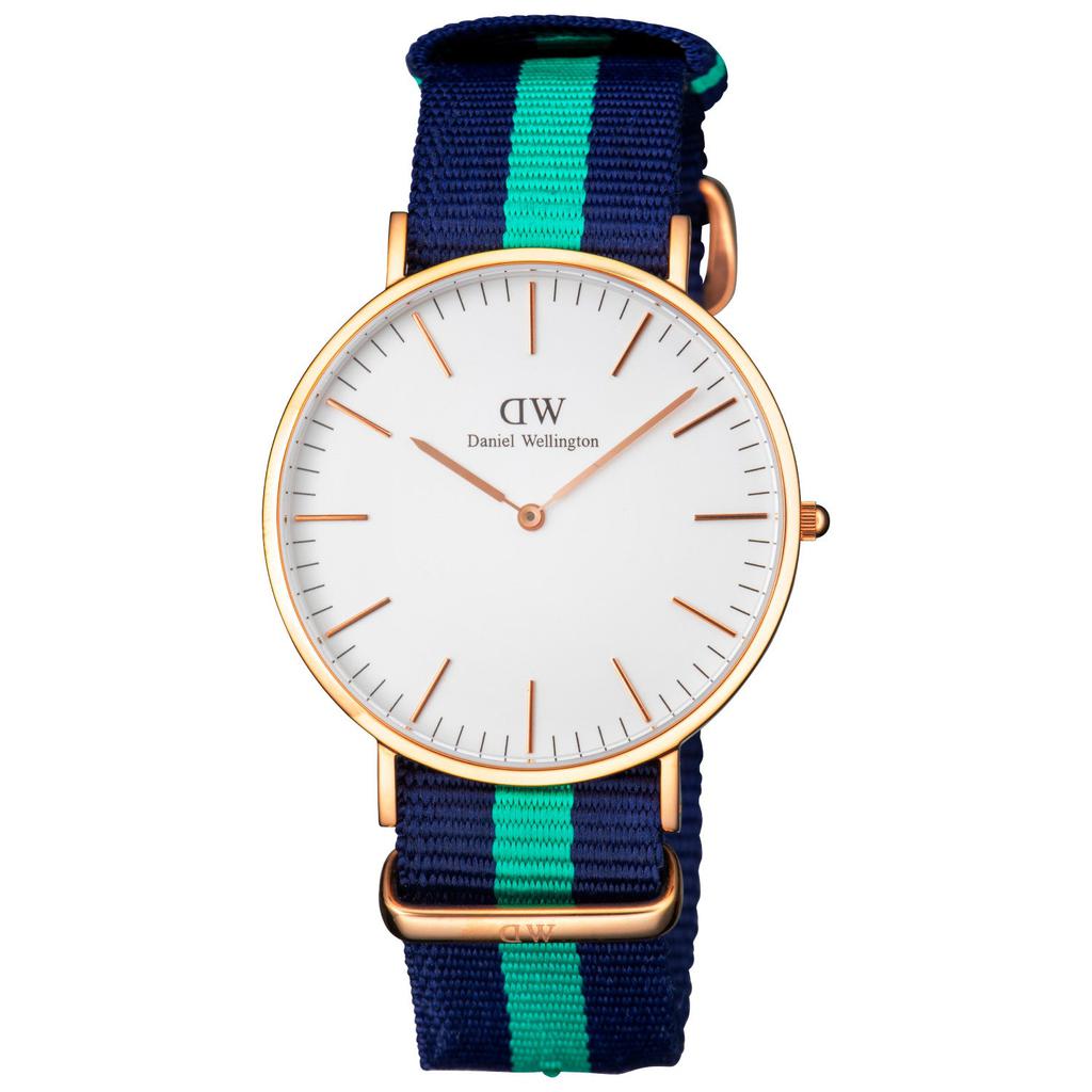 Daniel Wellington Men's 0105DW Classic Warwick 40mm White Dial Canvas Watch商品第1张图片规格展示