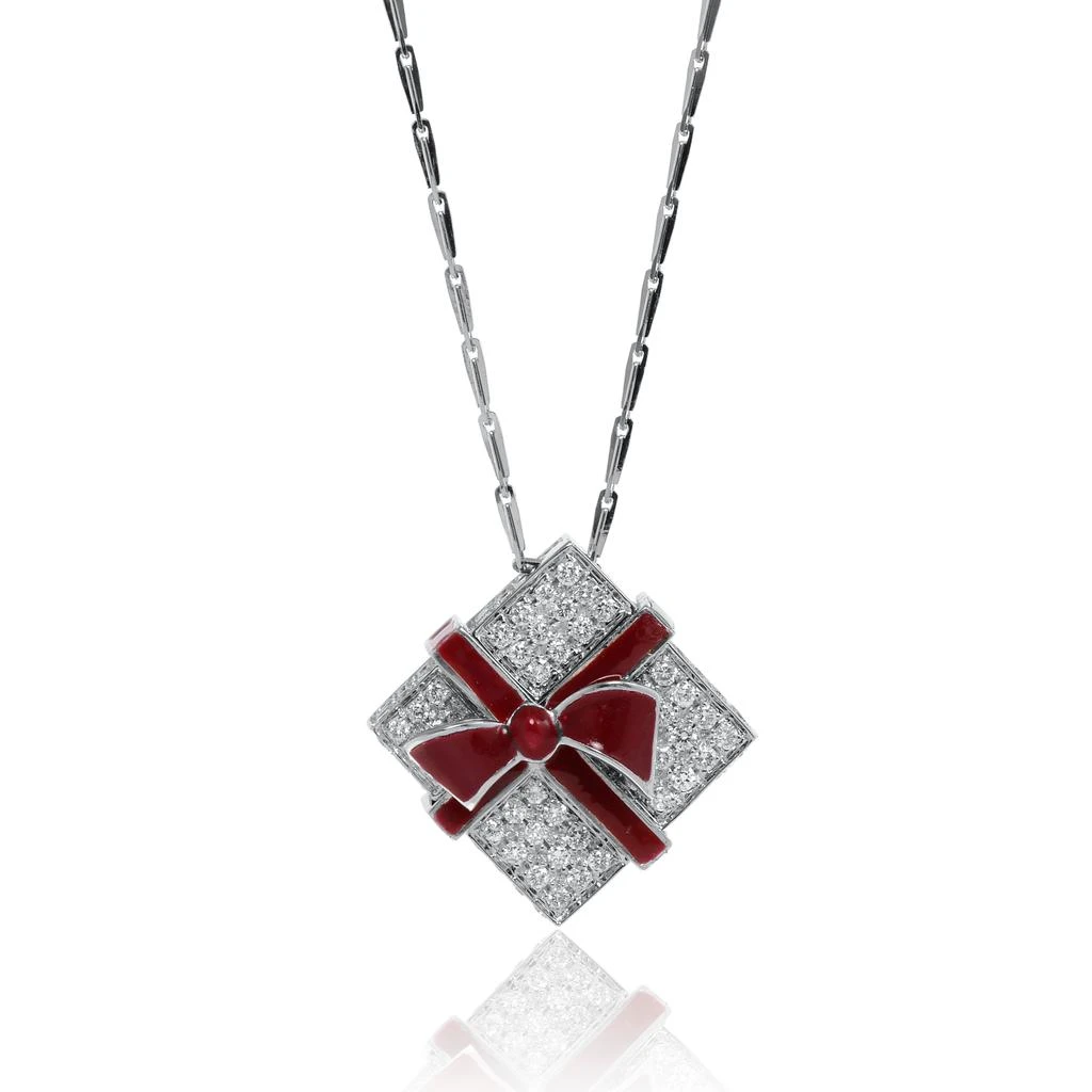 商品Roberto Coin|Roberto Coin 18K White Gold and EnÂmel Diamond 0.95ct. tw. Pendant Necklace 3420232AW20X,价格¥26950,第1张图片