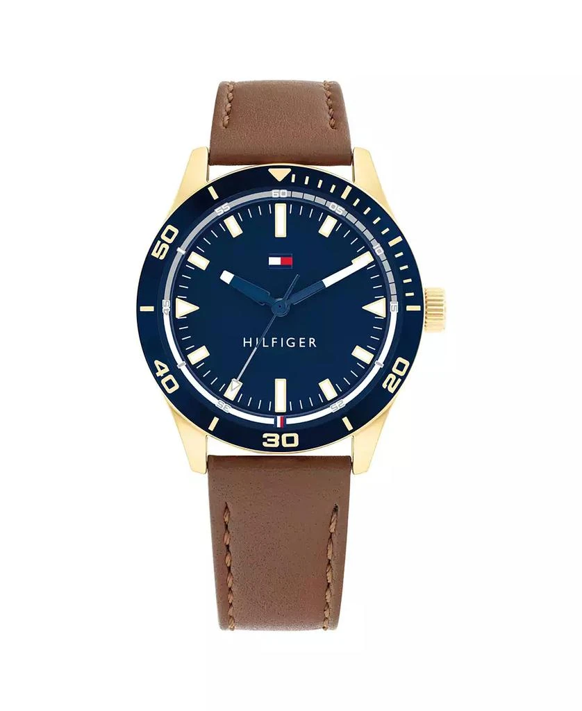 商品Tommy Hilfiger|Men's Brown Leather Strap Watch 38mm,价格¥720,第2张图片详细描述