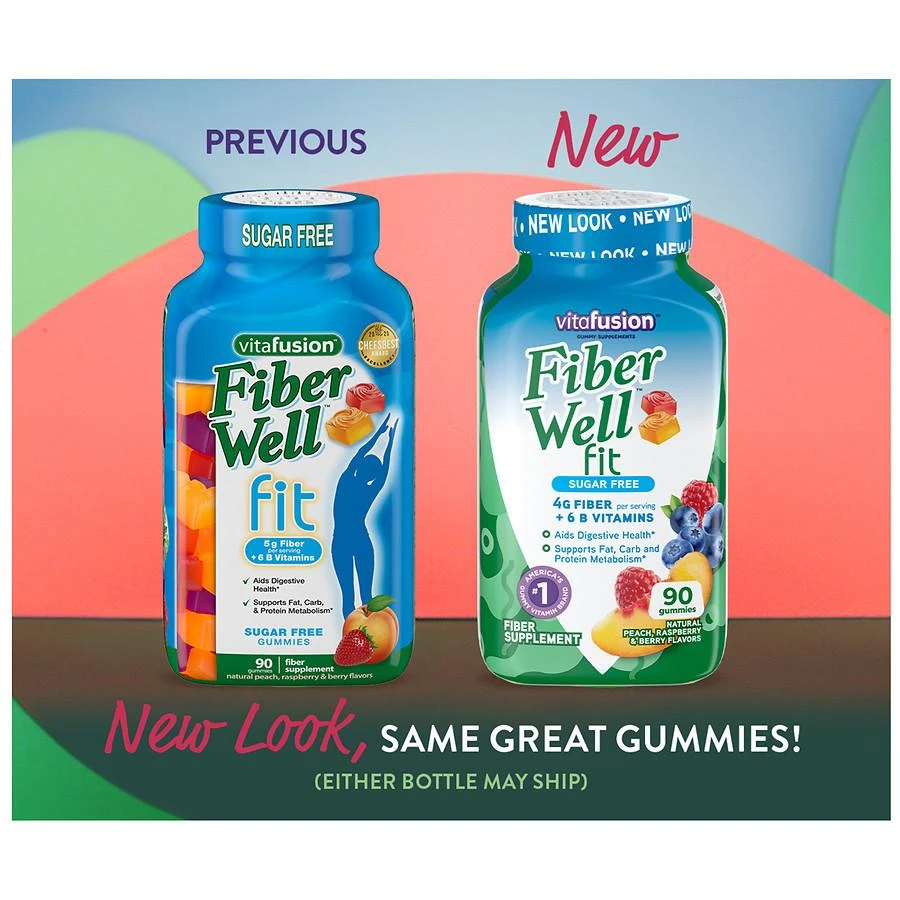 商品Vitafusion|Fiber Well Fit Gummies Supplement Peach, Strawberry & Berry,价格¥112,第3张图片详细描述