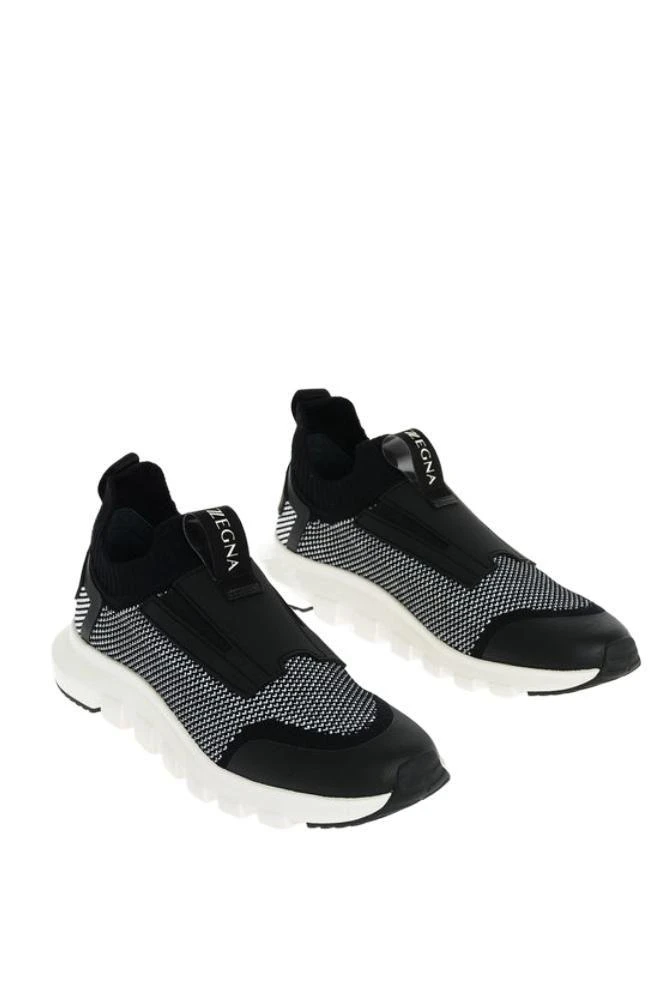 商品Zegna|Ermenegildo zegna men's silver other materials slip on sneakers,价格¥3156,第1张图片