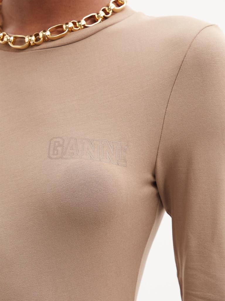 商品Ganni|Ruched Tencel-blend jersey midi dress,价格¥290,第5张图片详细描述