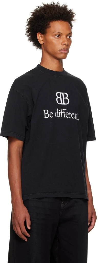 商品Balenciaga|Black 'Be Different' T-Shirt,价格¥4924,第2张图片详细描述