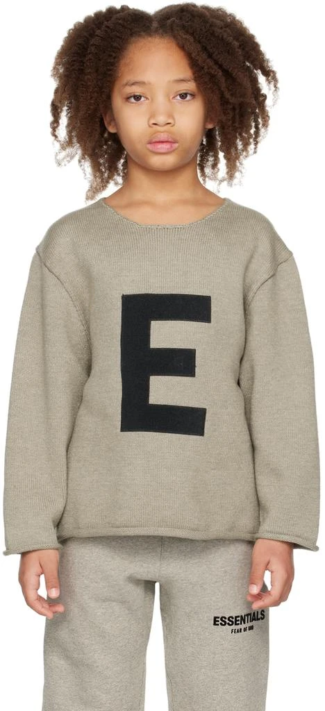 商品Essentials|Kids Beige Big E Sweater,价格¥248,第1张图片